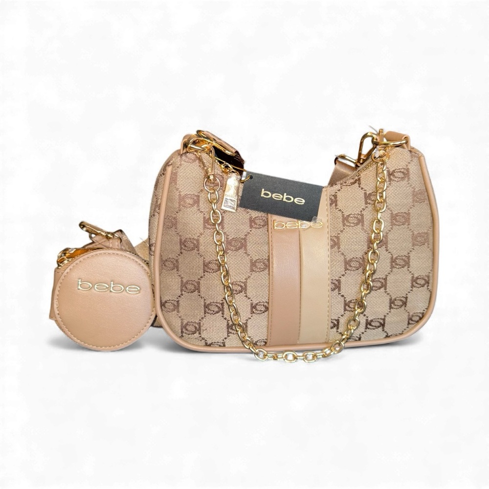Bebe Tan and Gold Crossbody Bag Set - Picture 2 of 8